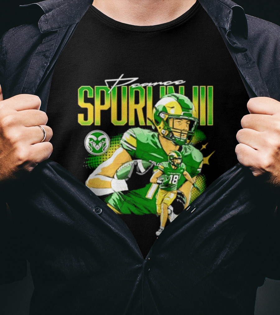 Pearce Spurlin III 18 Colorado State Rams Football NCAA T-Shirt