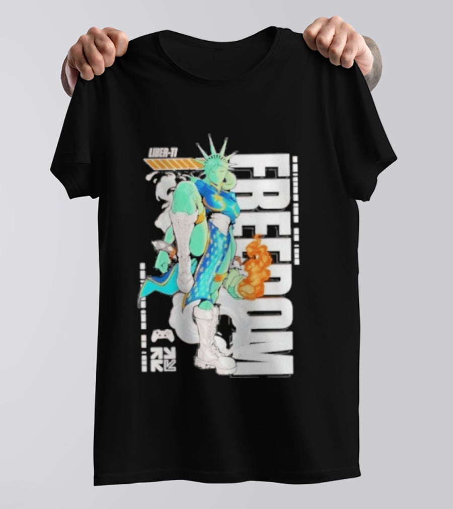 Freedom Fighter Liberty Statue Game Character Hero T-Shirt