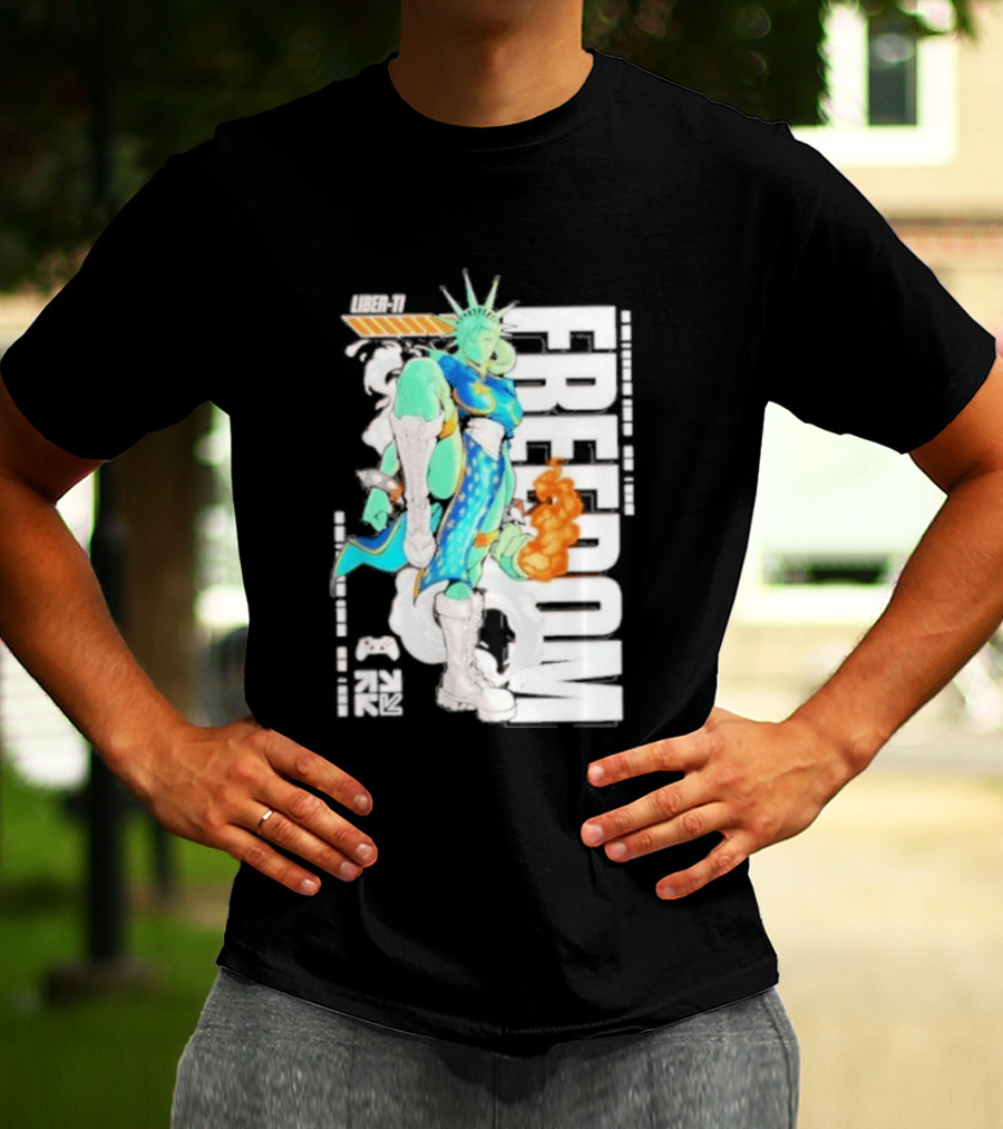 Freedom Fighter Liberty Statue Game Character Hero T-Shirt