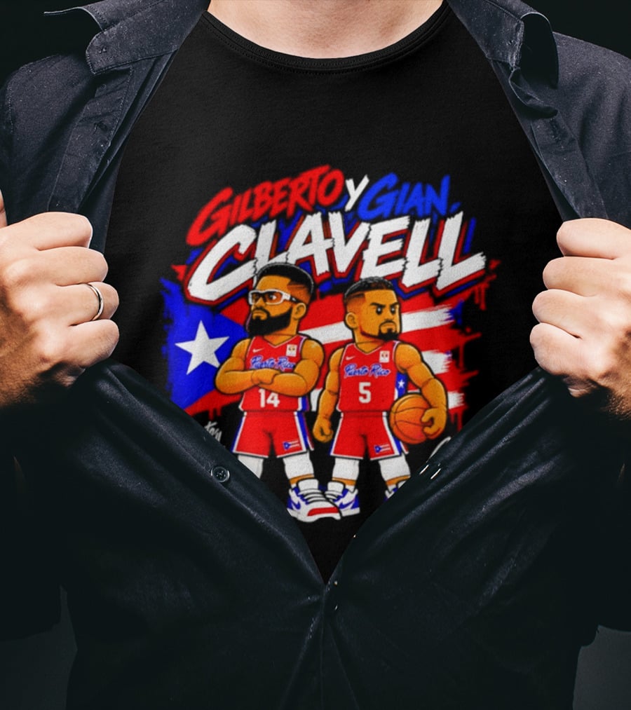 Superleague Kosovo Gilberto Clavell Y Gian Clavell Puerto Rico Basketball T-Shirt