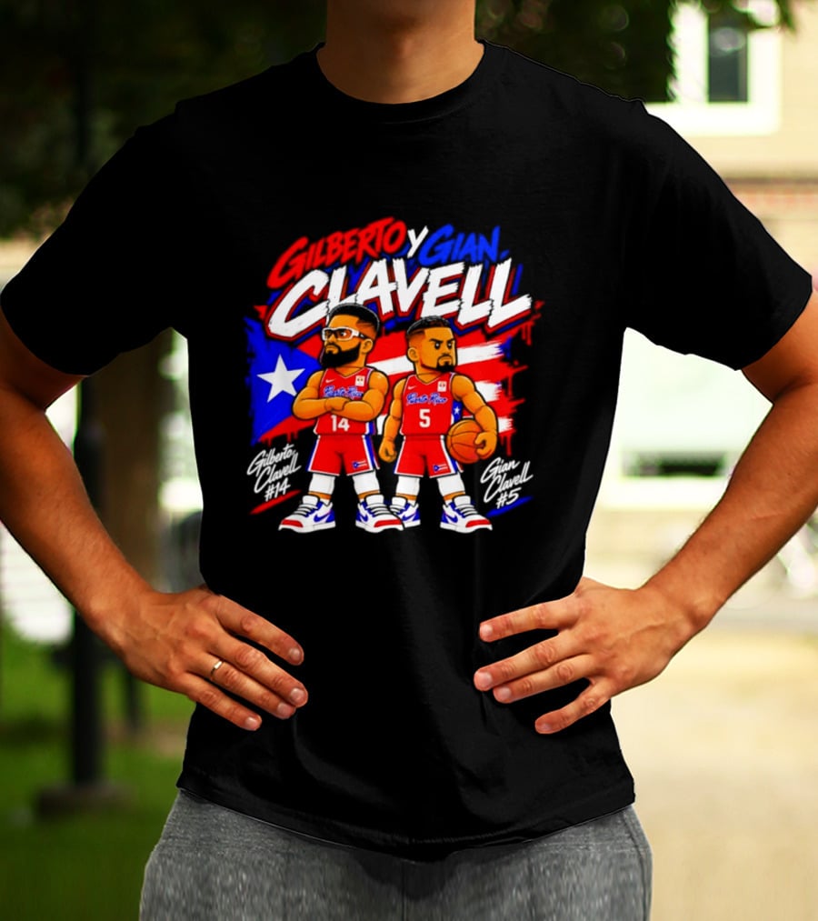 Superleague Kosovo Gilberto Clavell Y Gian Clavell Puerto Rico Basketball T-Shirt