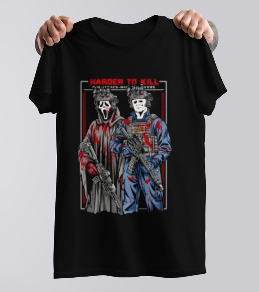Harder To Kill Ghostface Michael Myers Soldier Halloween Horror T-Shirt