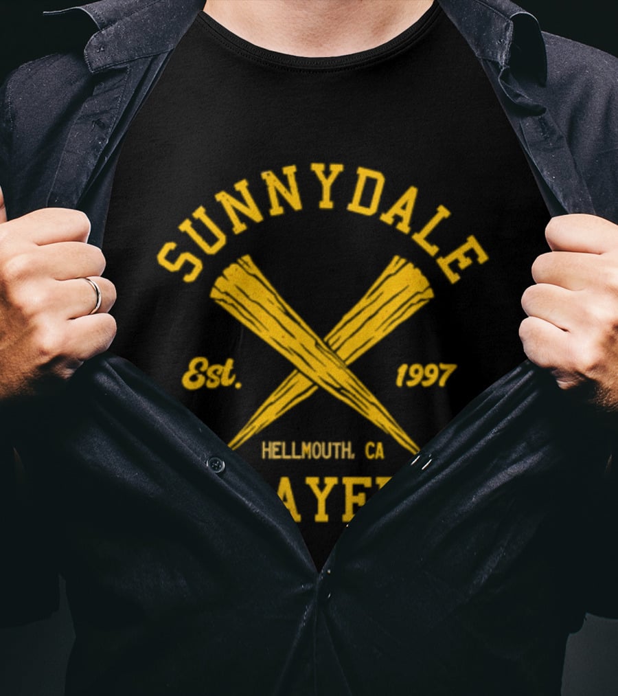 Sunnydale Slayers 1997 Hellmouth CA Est. Buffy Vampire T-Shirt