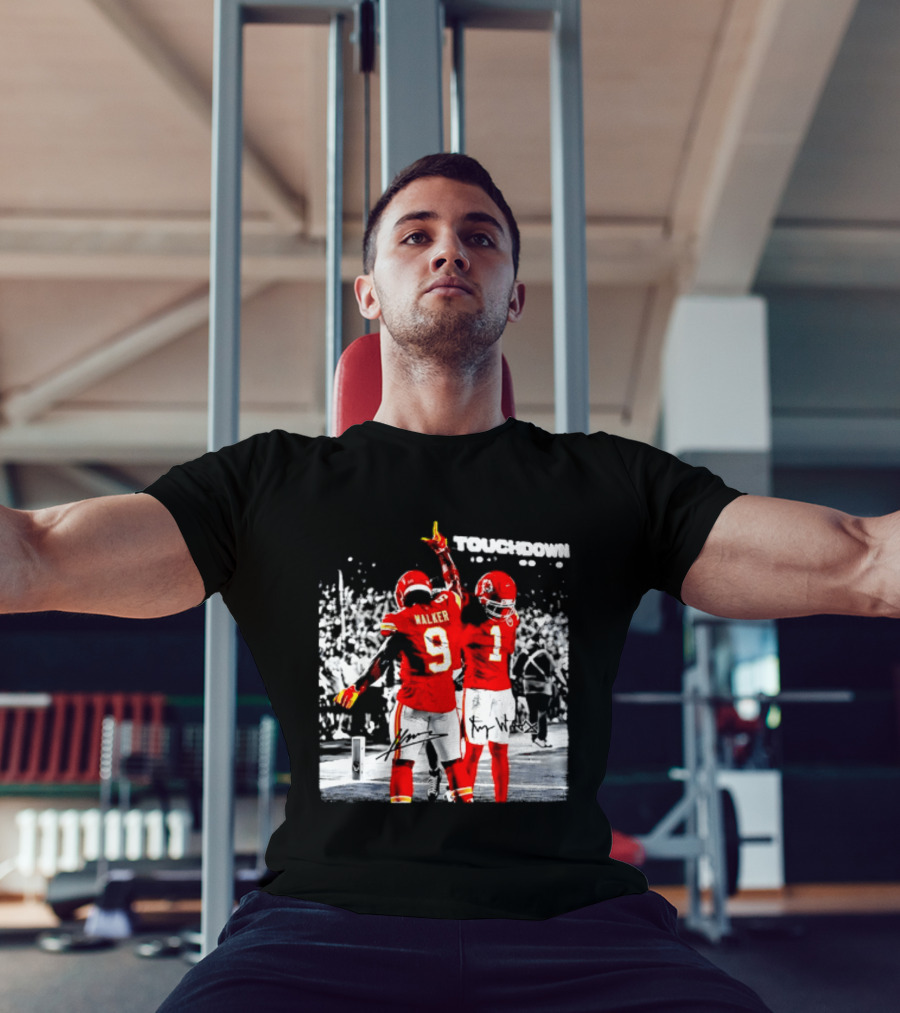 Kenneth Walker III Xavier Worthy Kansas City Chiefs Touchdown Celebration T-Shirt