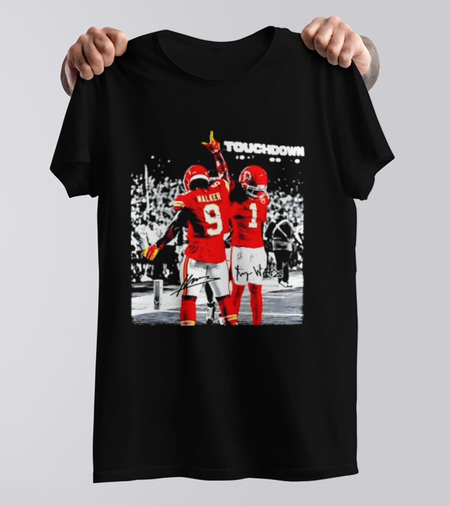 Kenneth Walker III Xavier Worthy Kansas City Chiefs Touchdown Celebration T-Shirt
