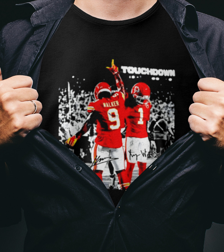 Kenneth Walker III Xavier Worthy Kansas City Chiefs Touchdown Celebration T-Shirt