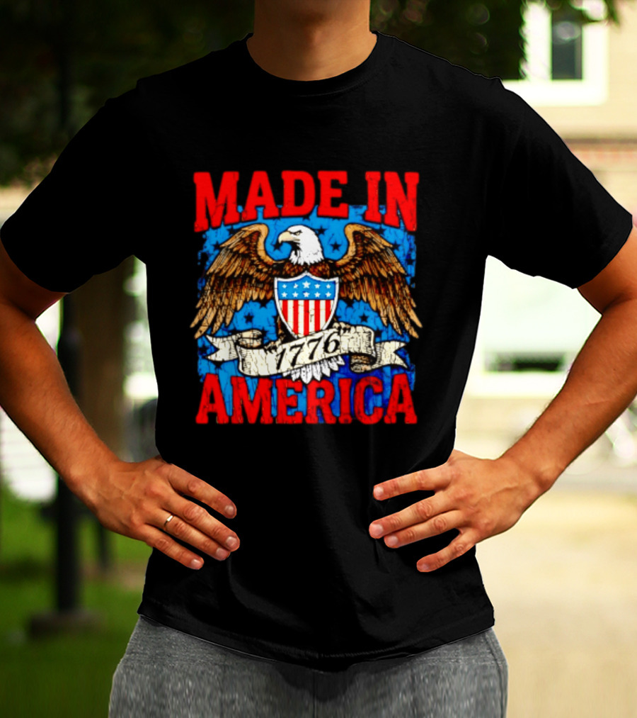 Made In America 1776 Eagle USA Patriotic T-Shirt
