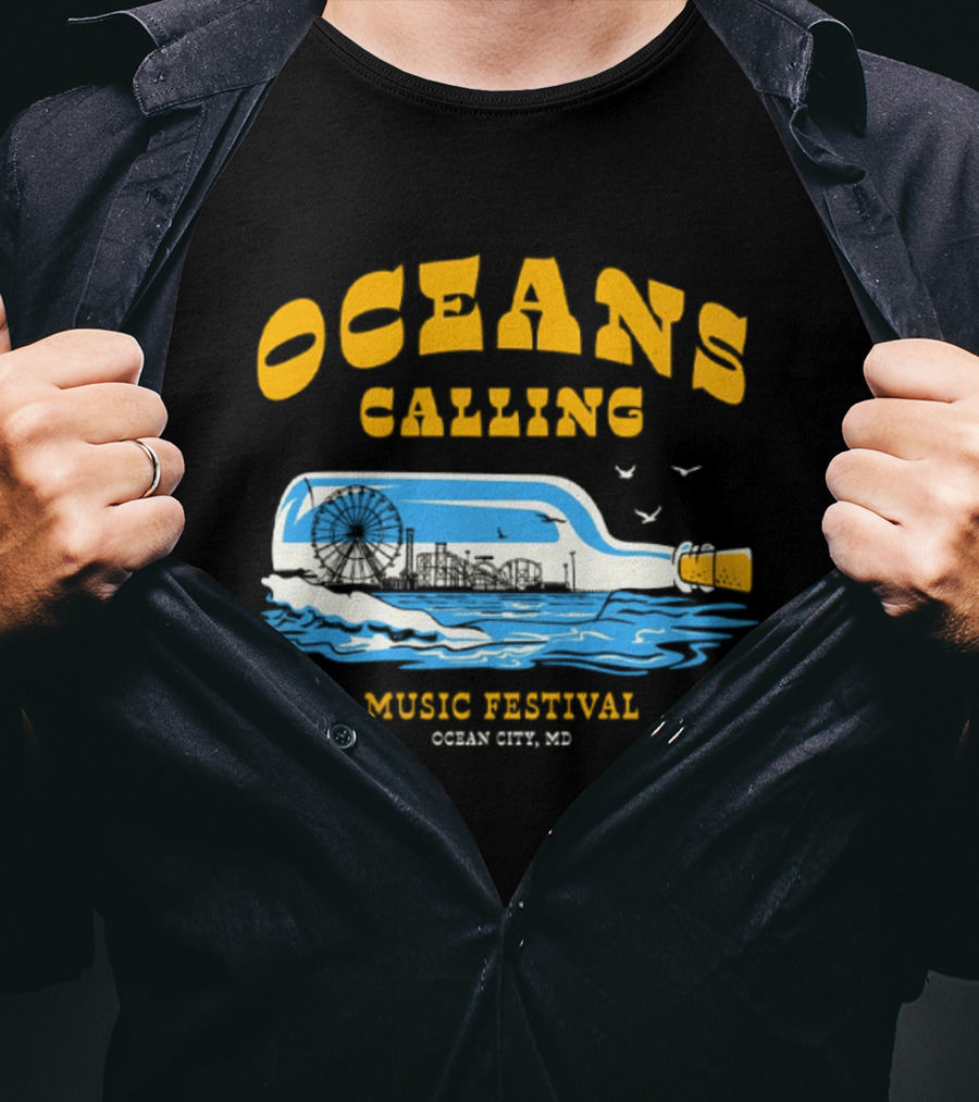 Ocean City MD Oceans Calling Music Festival 2026 Bottle Lineup T-Shirt