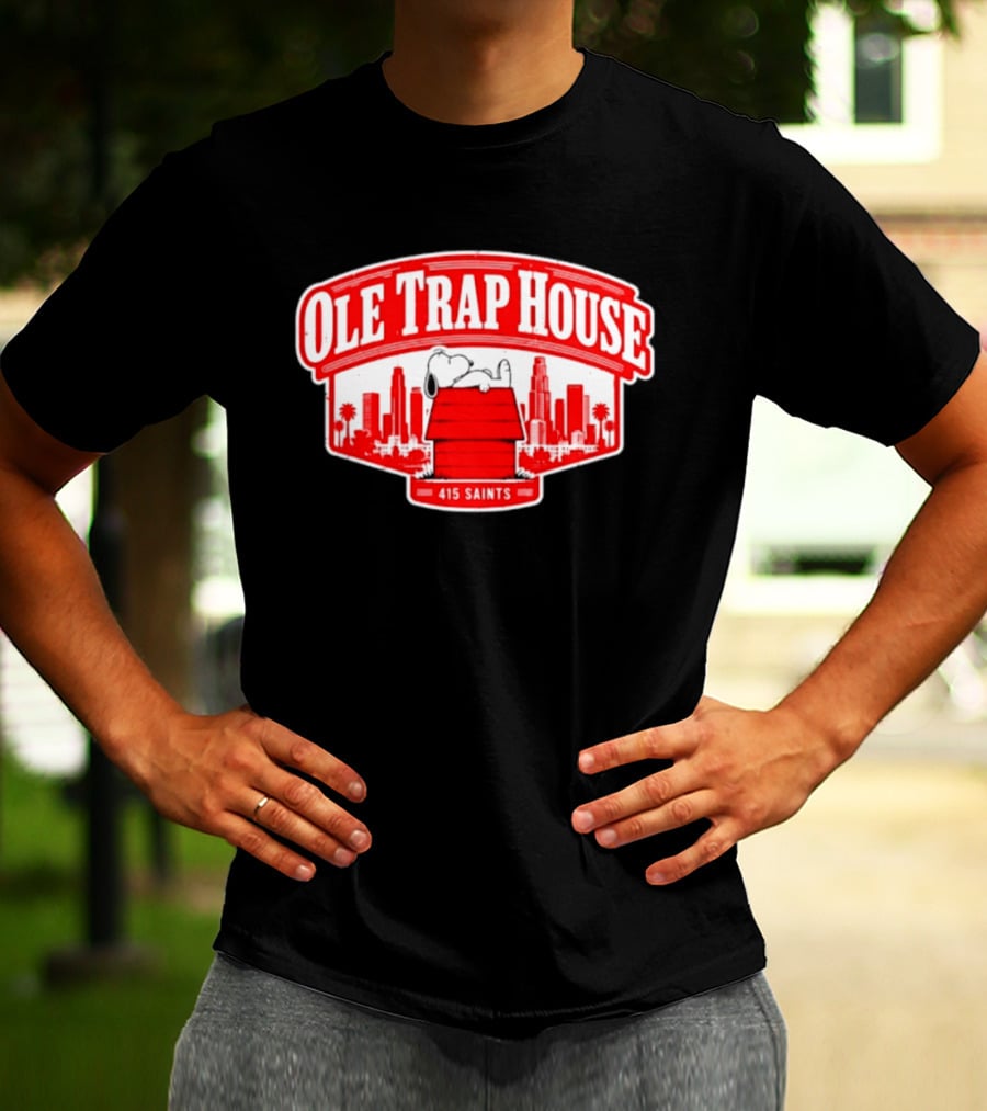 Ole Trap House Snoopy 415 Saints Skyline T-Shirt