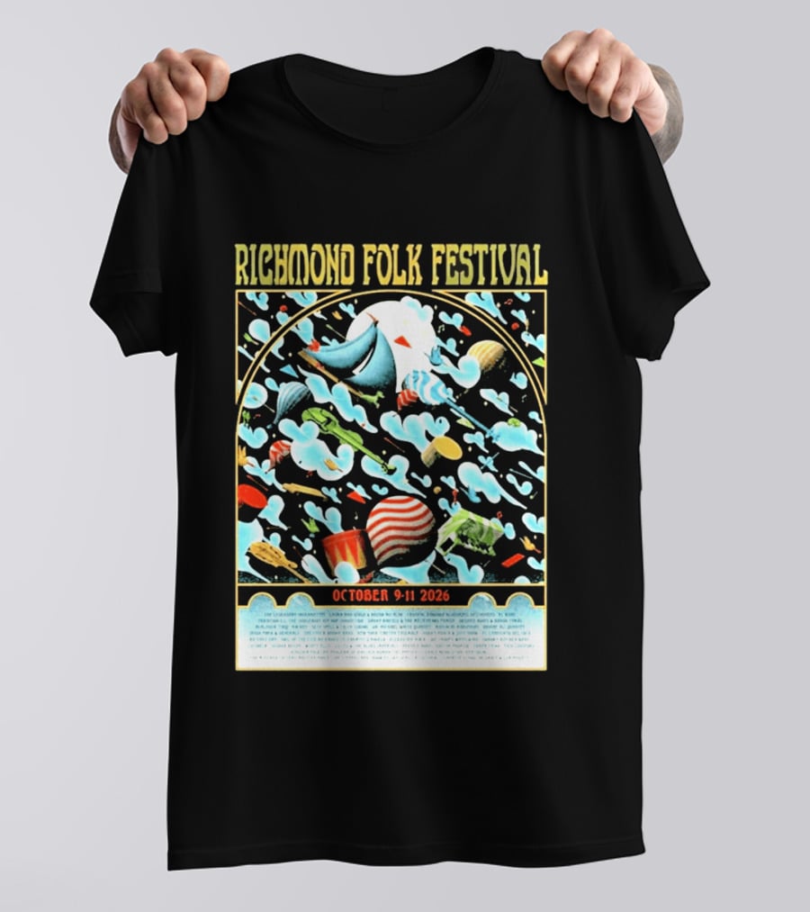 Richmond Folk Festival October 9 11 2026 Event At Brown's Island Richmond VA Lineup T-Shirt