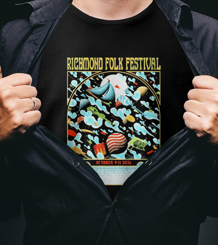 Richmond Folk Festival October 9 11 2026 Event At Brown's Island Richmond VA Lineup T-Shirt