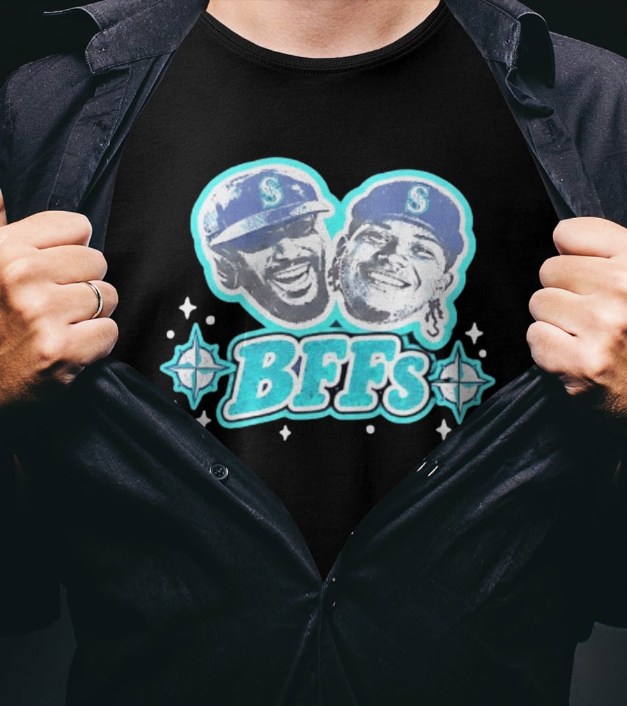 BFFs Seattle Mariners Laz Michael Arroyo Big Head T-Shirt