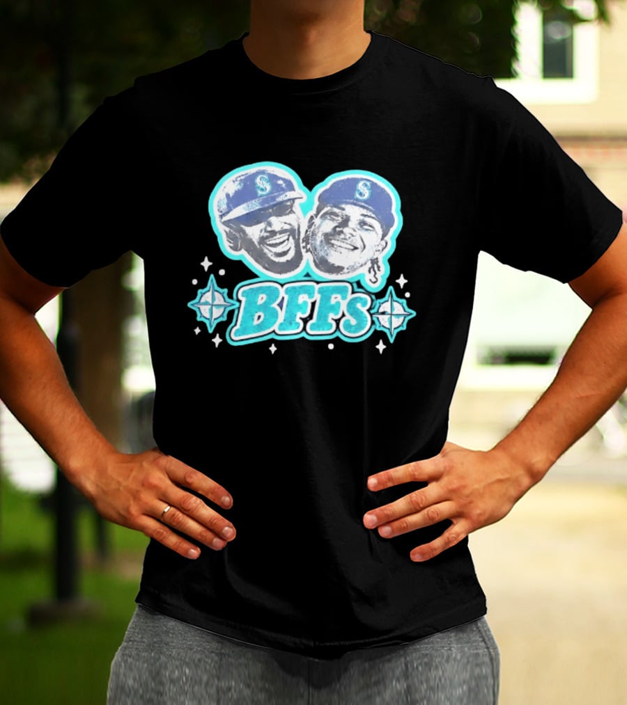 BFFs Seattle Mariners Laz Michael Arroyo Big Head T-Shirt