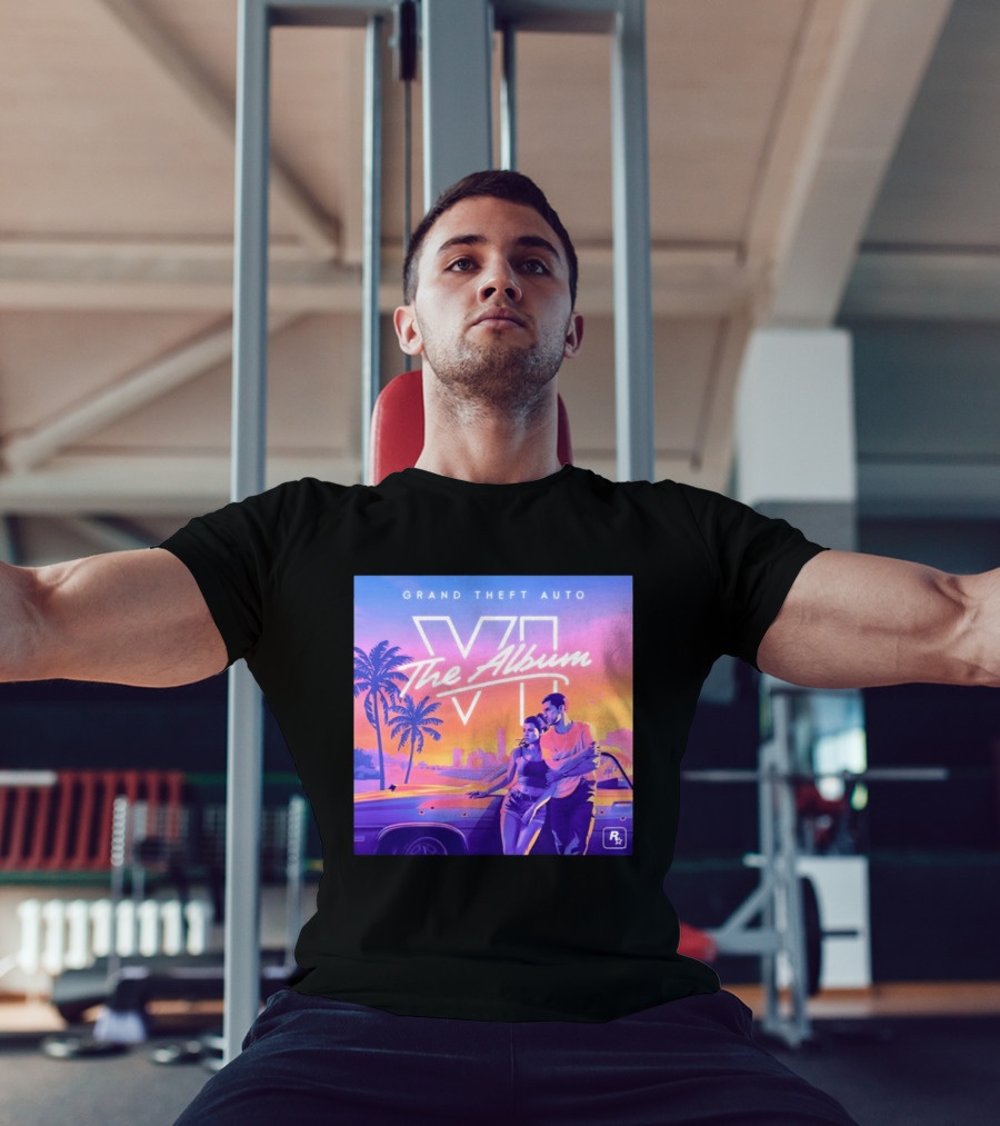 Grand Theft Auto VI The Album 2026 Retro Sunset Vibes T-Shirt