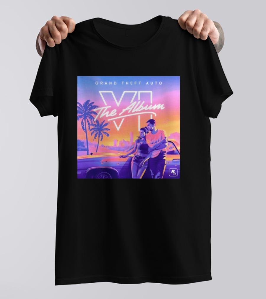 Grand Theft Auto VI The Album 2026 Retro Sunset Vibes T-Shirt