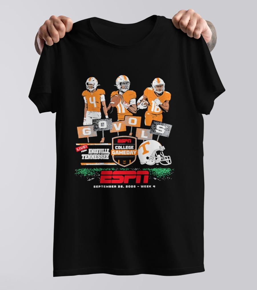 Tennessee Volunteers Go Vols ESPN College Gameday Knoxville September 2026 Football Players T-Shirt