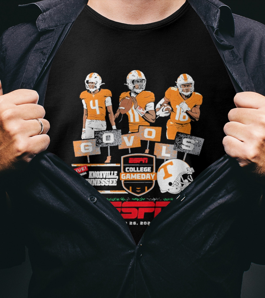 Tennessee Volunteers Go Vols ESPN College Gameday Knoxville September 2026 Football Players T-Shirt