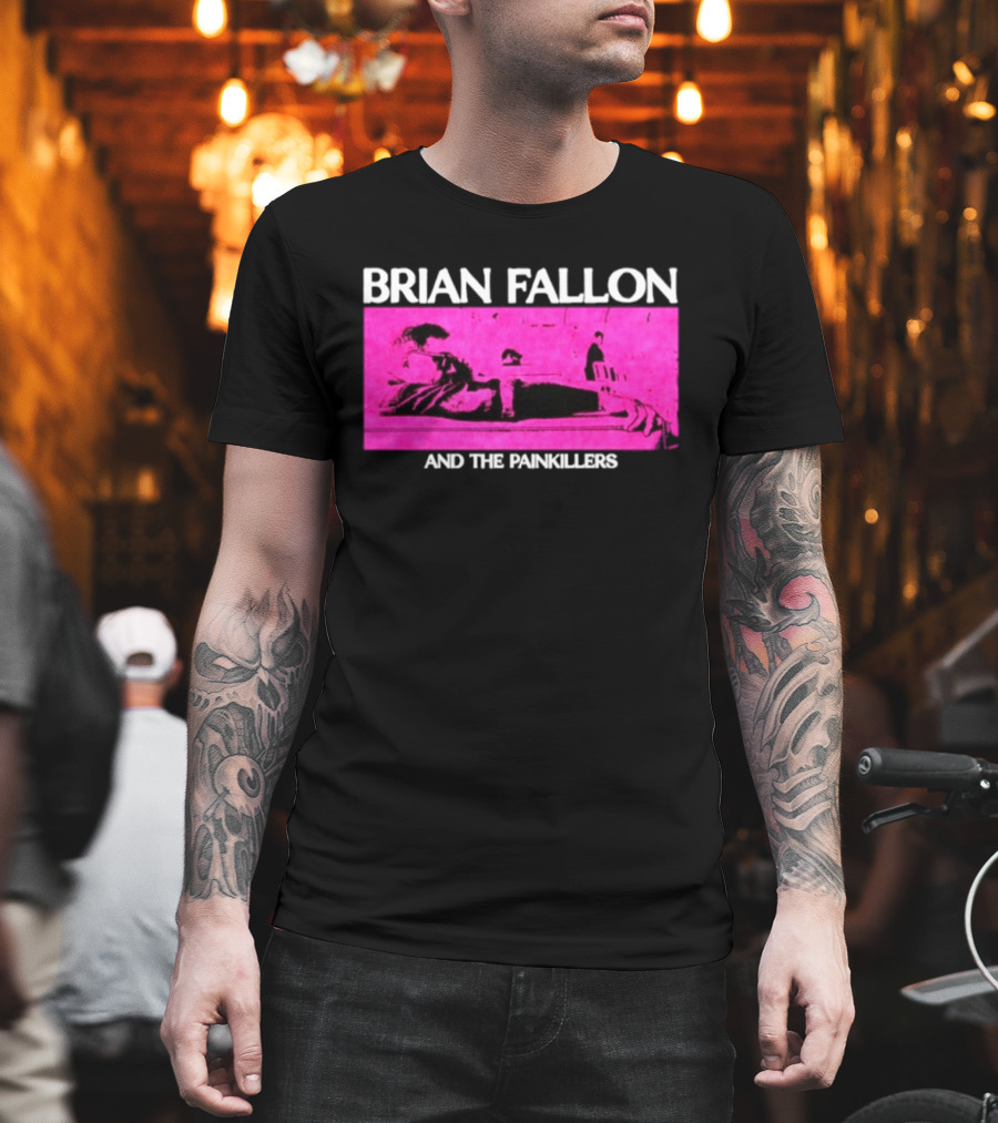 Brian Fallon And The Painkillers Pink Concert Art Gaslight Anthem T-Shirt