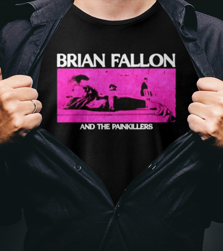 Brian Fallon And The Painkillers Pink Concert Art Gaslight Anthem T-Shirt