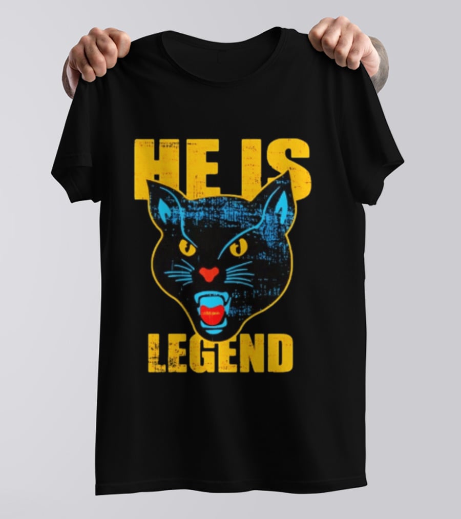 HE IS LEGEND Black Cat Fierce Panther T-Shirt