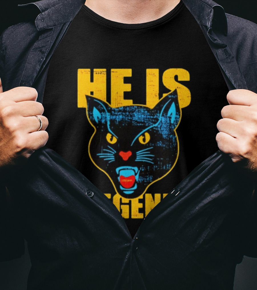 HE IS LEGEND Black Cat Fierce Panther T-Shirt
