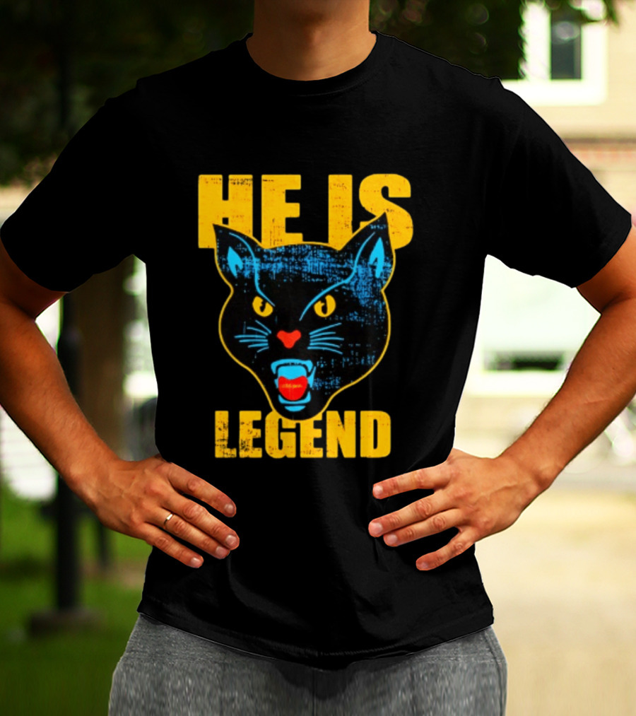 HE IS LEGEND Black Cat Fierce Panther T-Shirt
