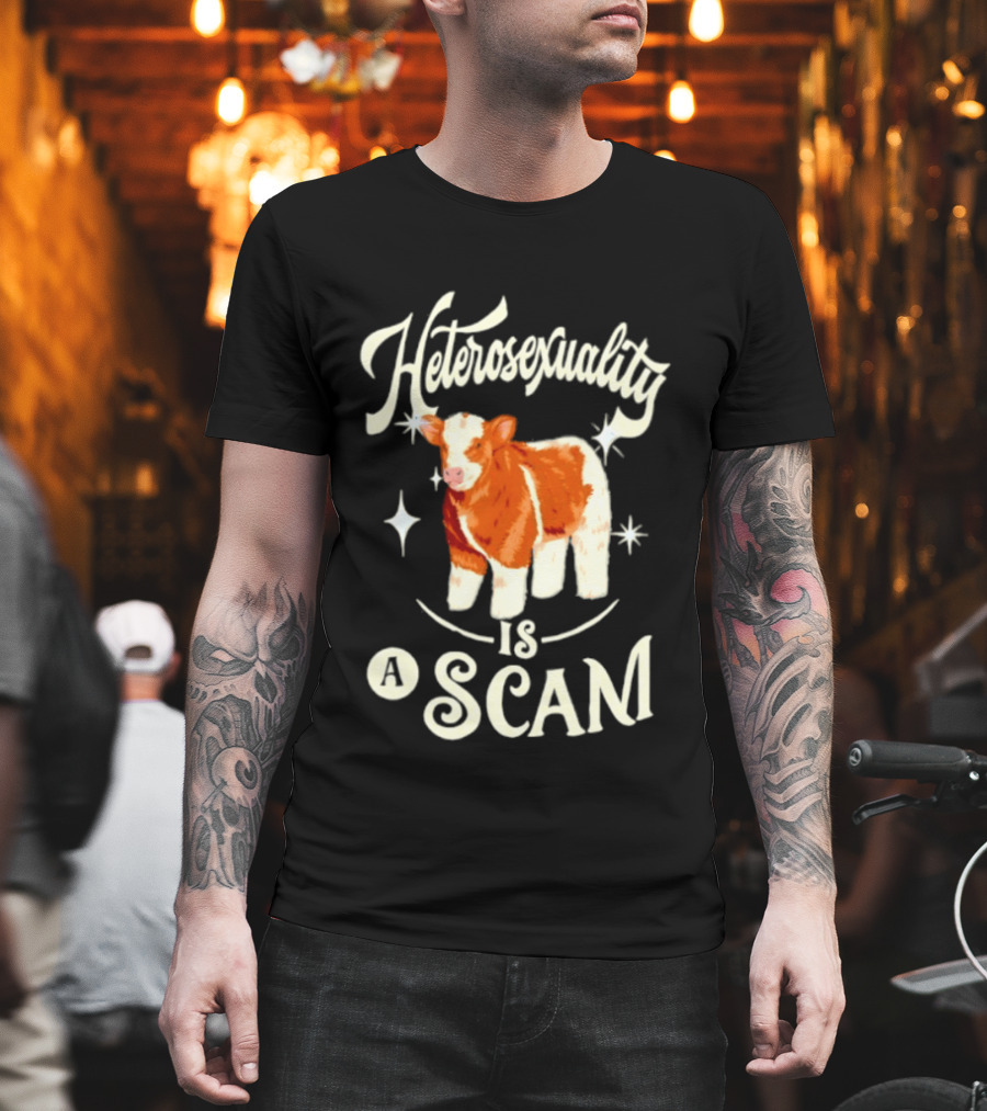 Heterosexuality Is A Scam Cow LGBTQ T-Shirt