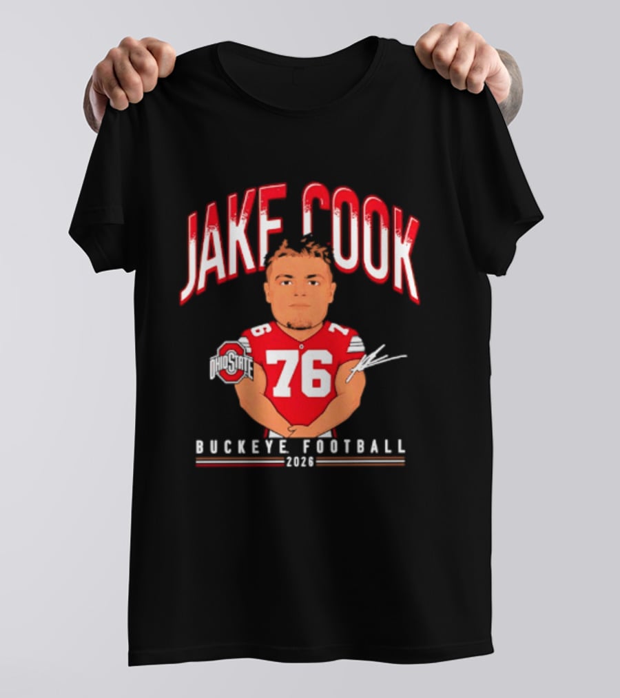 Jake Cook 76 Buckeye Football 2026 Ohio State Caricature T-Shirt