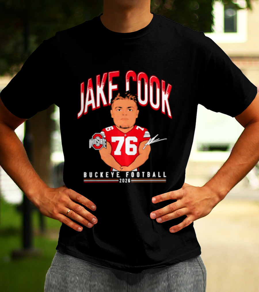 Jake Cook 76 Buckeye Football 2026 Ohio State Caricature T-Shirt