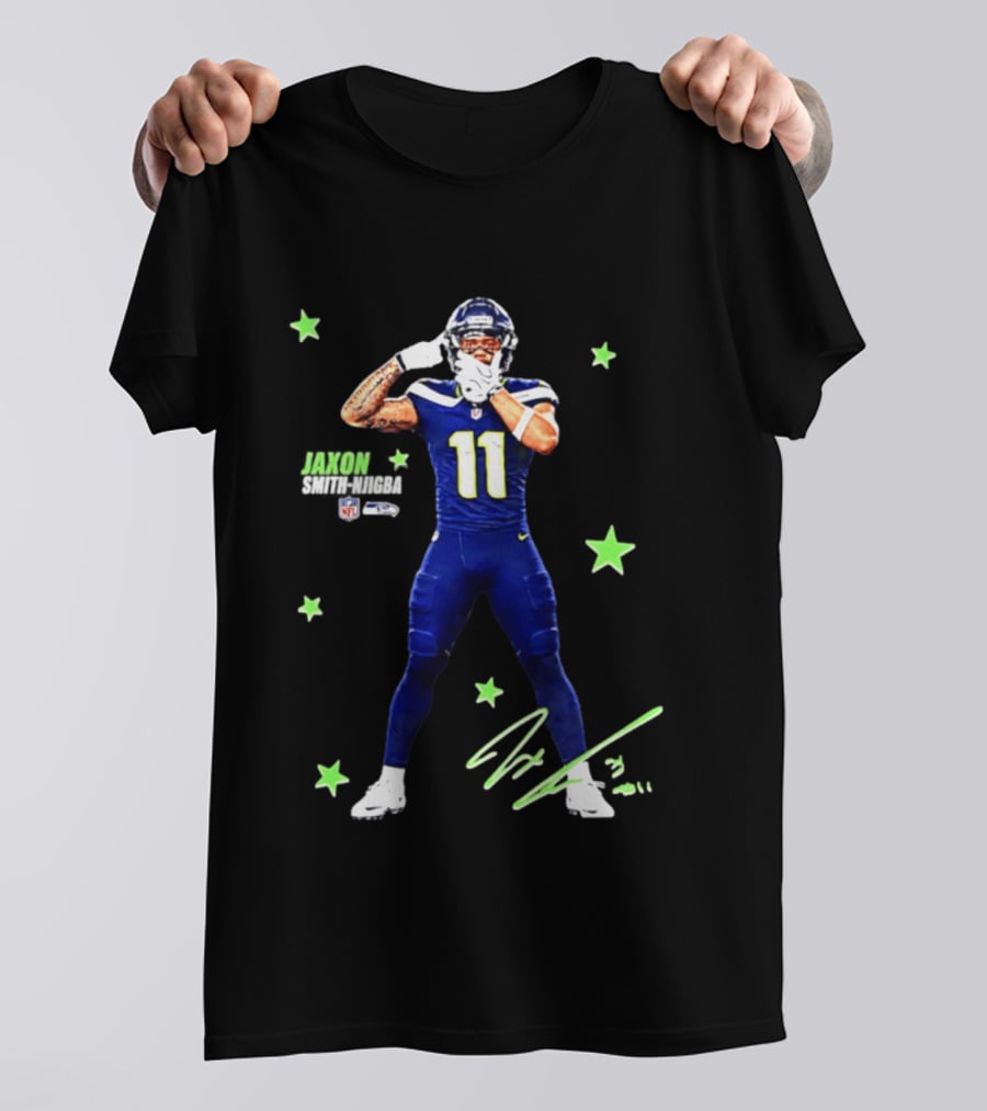 Jaxon Smith Njigba Seattle Seahawks Number 11 NFL Star Player T-Shirt