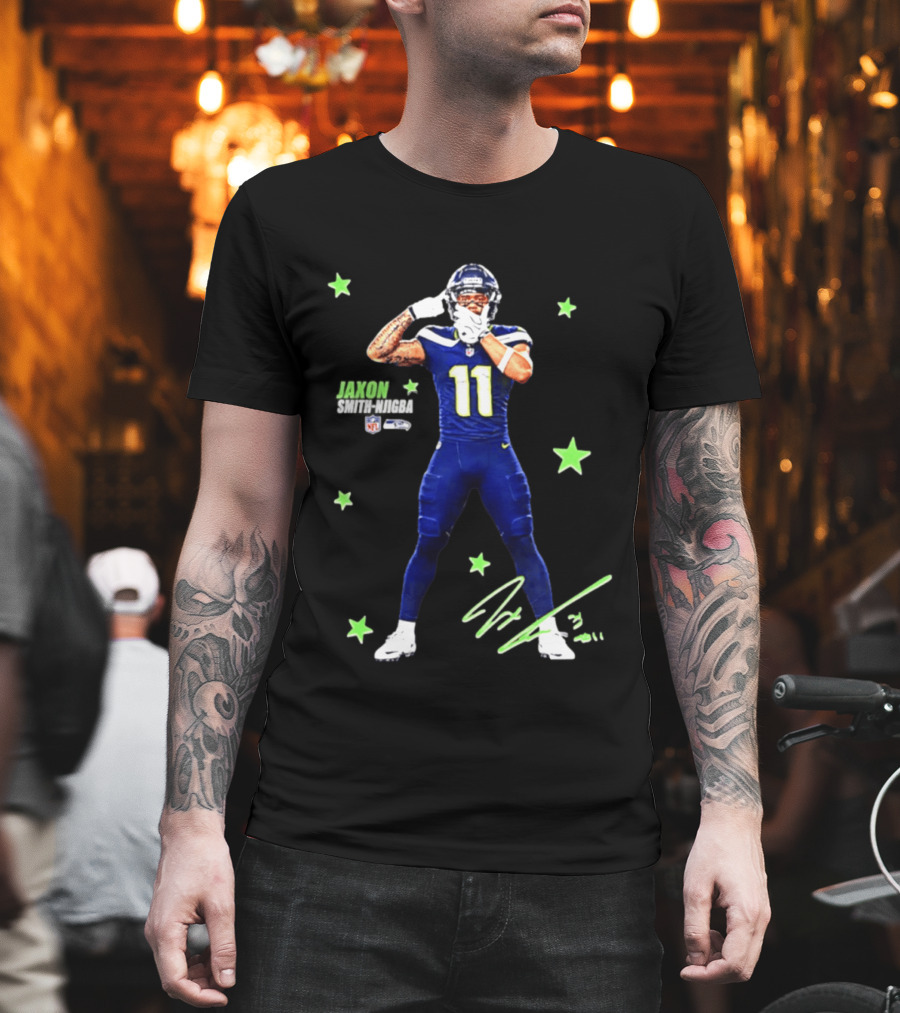 Jaxon Smith Njigba Seattle Seahawks Number 11 NFL Star Player T-Shirt