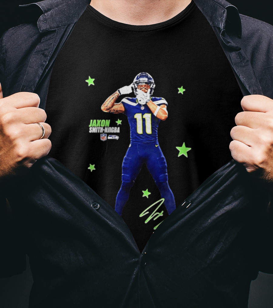 Jaxon Smith Njigba Seattle Seahawks Number 11 NFL Star Player T-Shirt