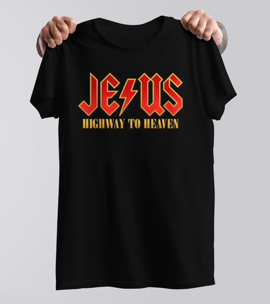 Jesus Highway To Heaven Lightning Bolt T-Shirt