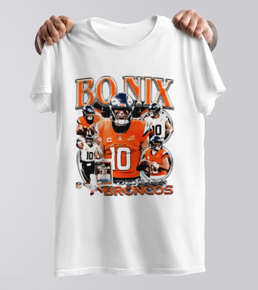 Bo Nix Denver Broncos 2026 Player #10 Collage T-Shirt