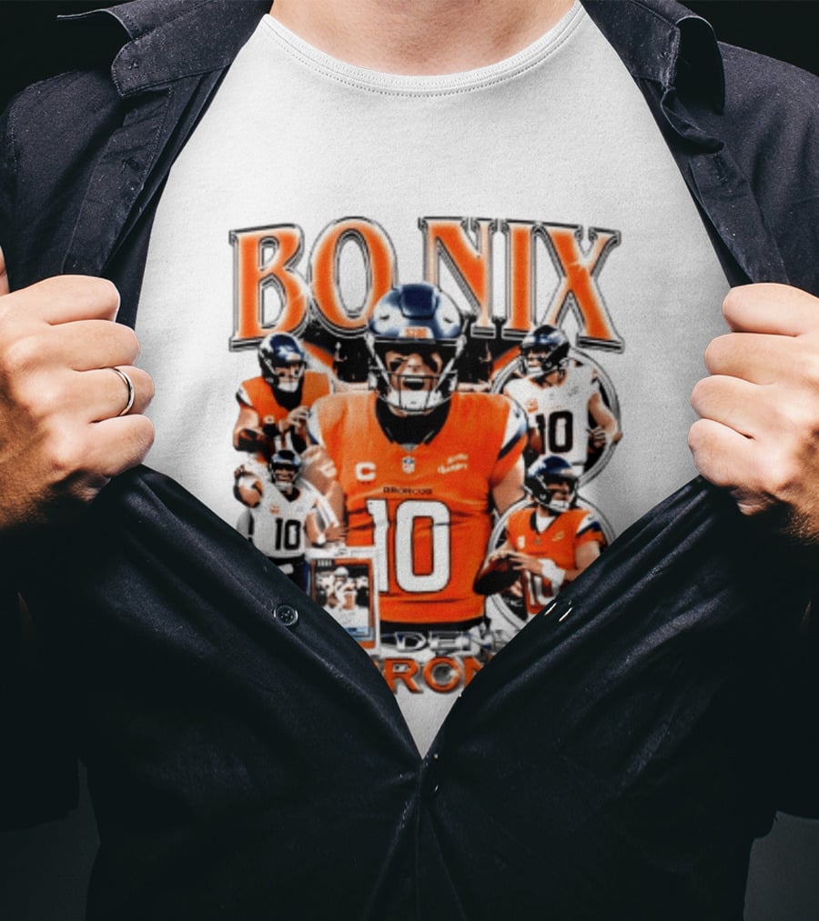 Bo Nix Denver Broncos 2026 Player #10 Collage T-Shirt