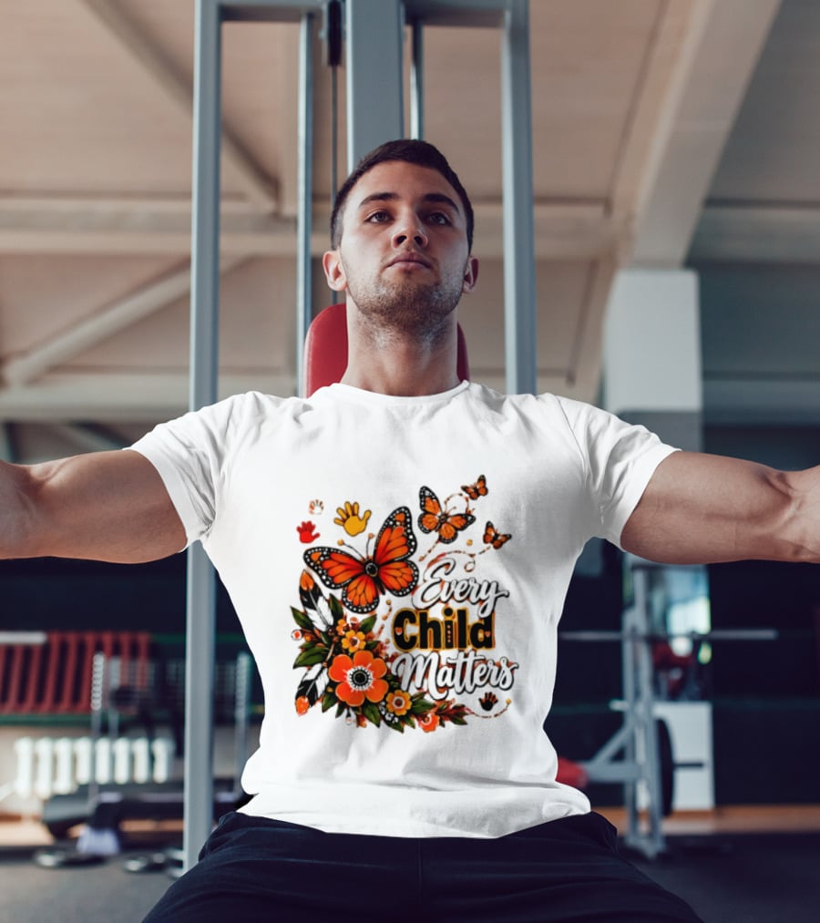 Every Child Matters Orange Butterfly Native Floral Anti Bully Kindness T-Shirt