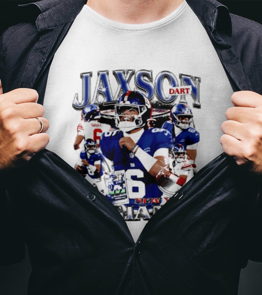 Jaxson Dart New York Giants Player Collage 2026 T-Shirt