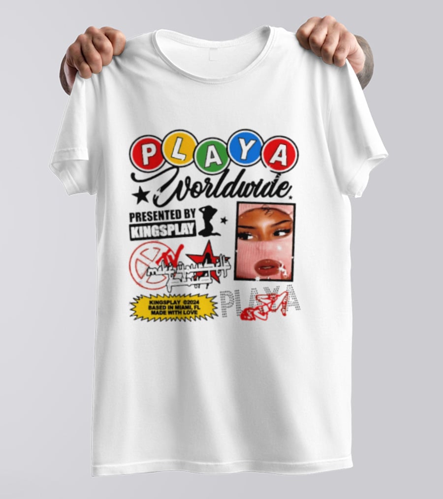Playa Worldwide Kingsplay Miami Colorful Circles And Urban Street T-Shirt
