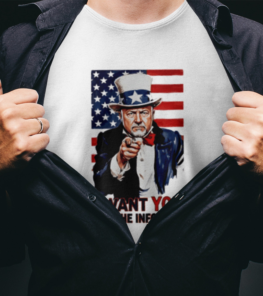 Uncle Sam I Want You For The Info War American Flag T-Shirt