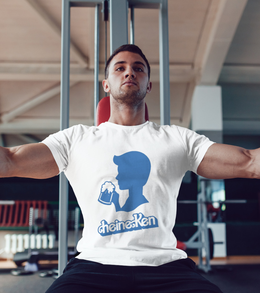 Ken Blue Beer Silhouette Heineken Play On Words T-Shirt