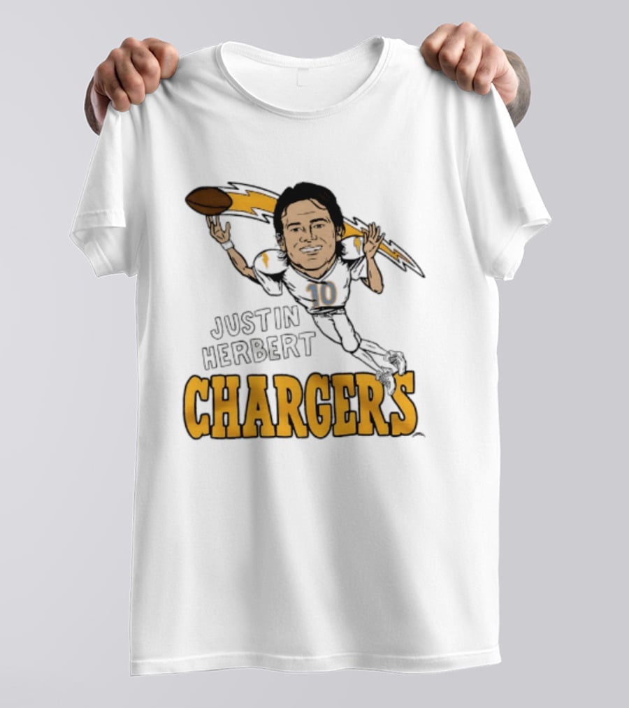 Justin Herbert Chargers Football Caricature Los Angeles T-Shirt