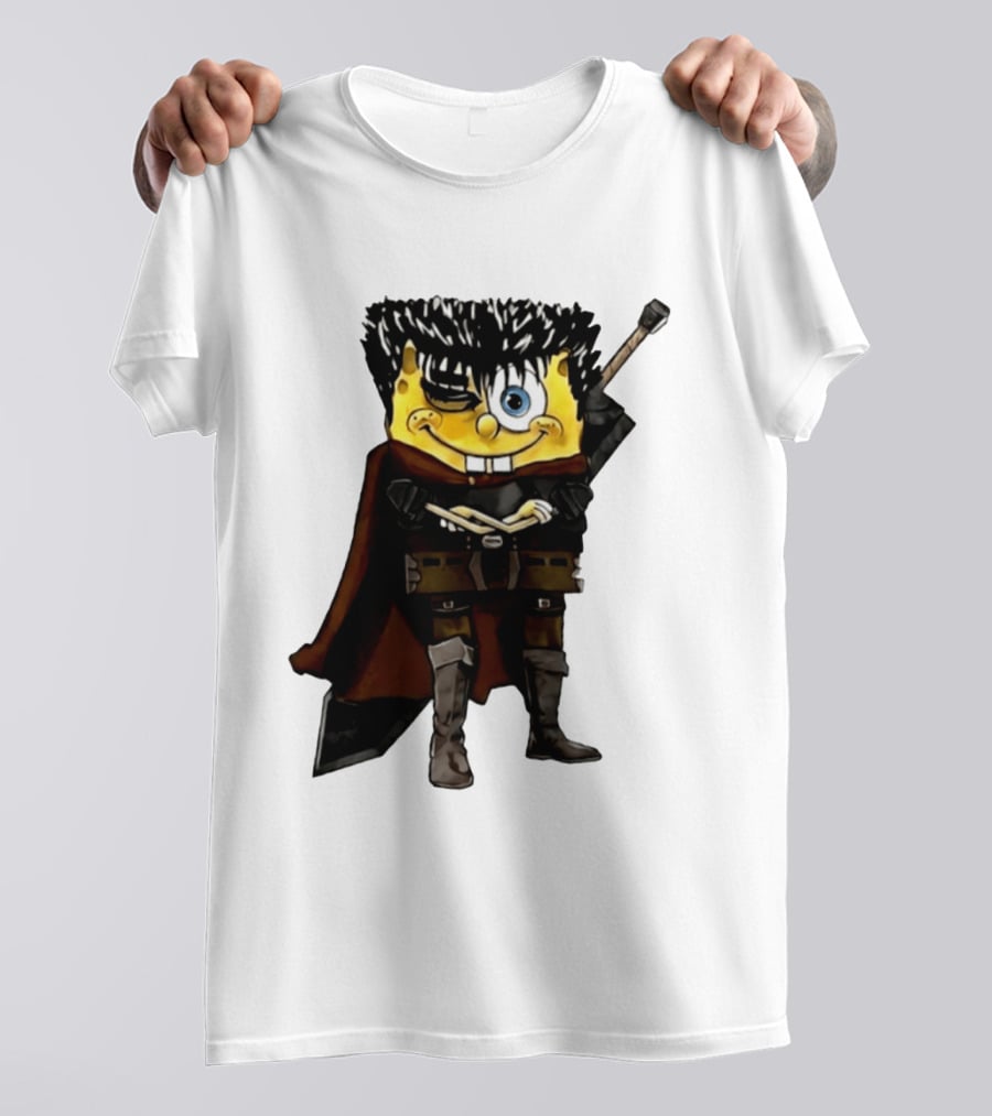 SpongeBob X Berserk Guts Crossover SpongeGuts SquarePants Character Mashup T-Shirt