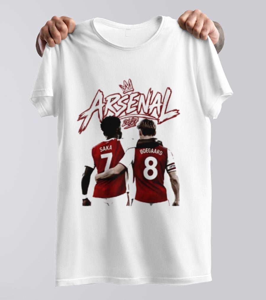 Arsenal Saka 7 Odegaard 8 Football Moment T-Shirt