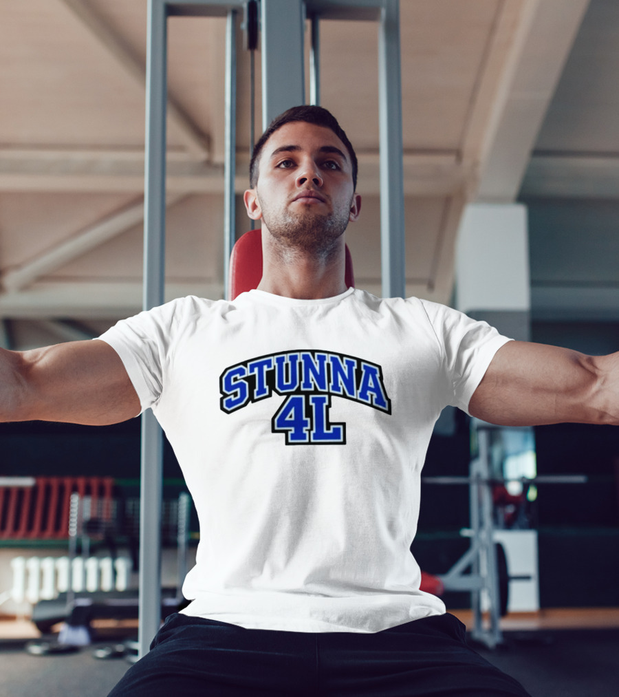 Stunna 4L Rap Hip Hop Streetwear Sports Style Bold Blue Lettering T-Shirt