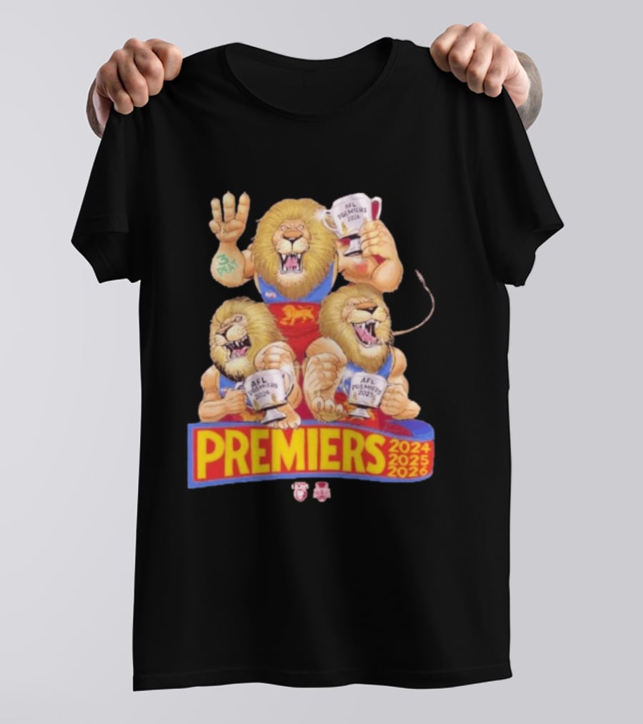 Brisbane Lions AFL Premiers 2024 2025 2026 Mark Knight T-Shirt