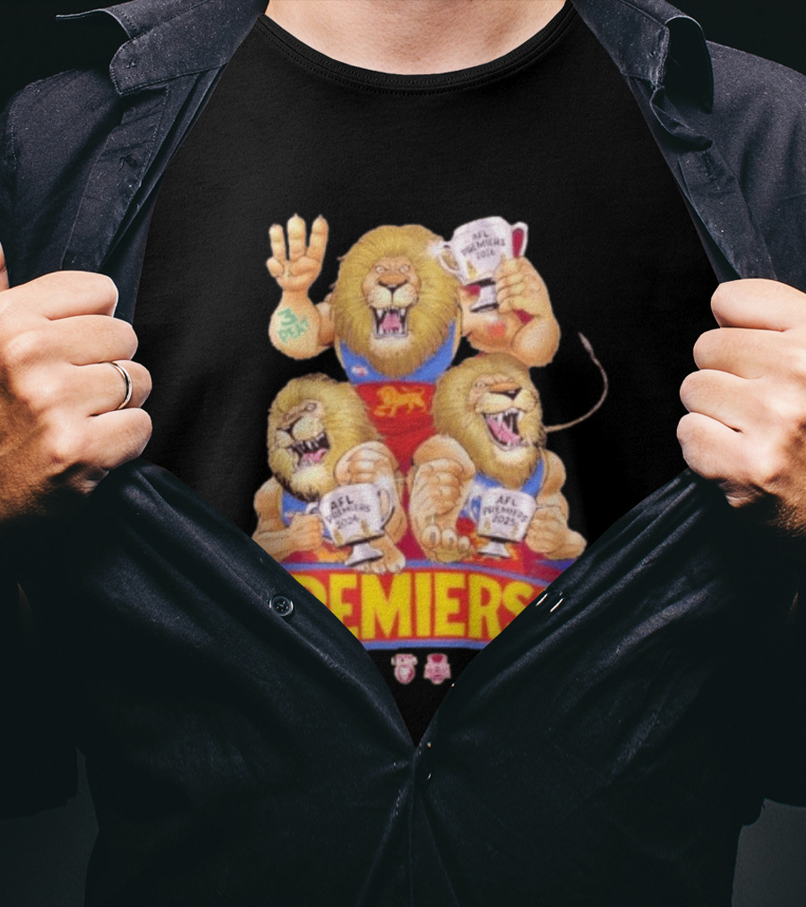Brisbane Lions AFL Premiers 2024 2025 2026 Mark Knight T-Shirt