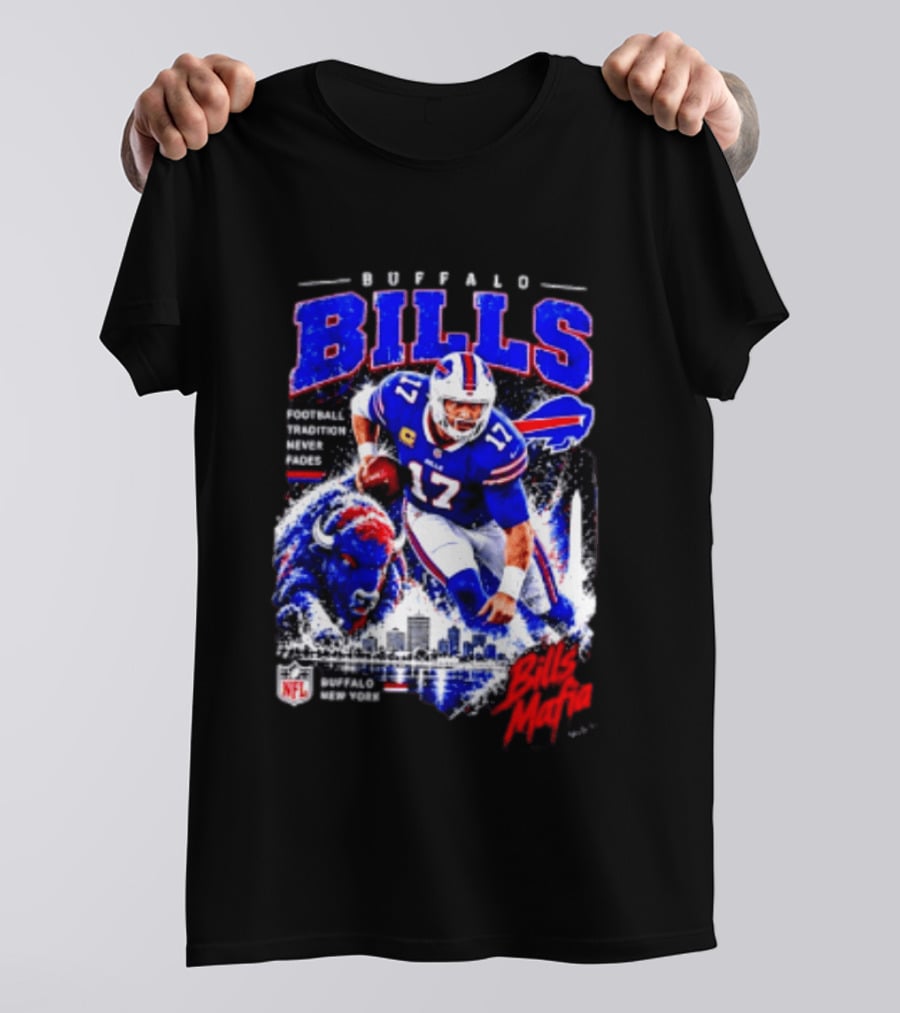 Buffalo Bills Football Tradition Never Fades Bills Mafia NFL Buffalo New York Team Skyline T-Shirt