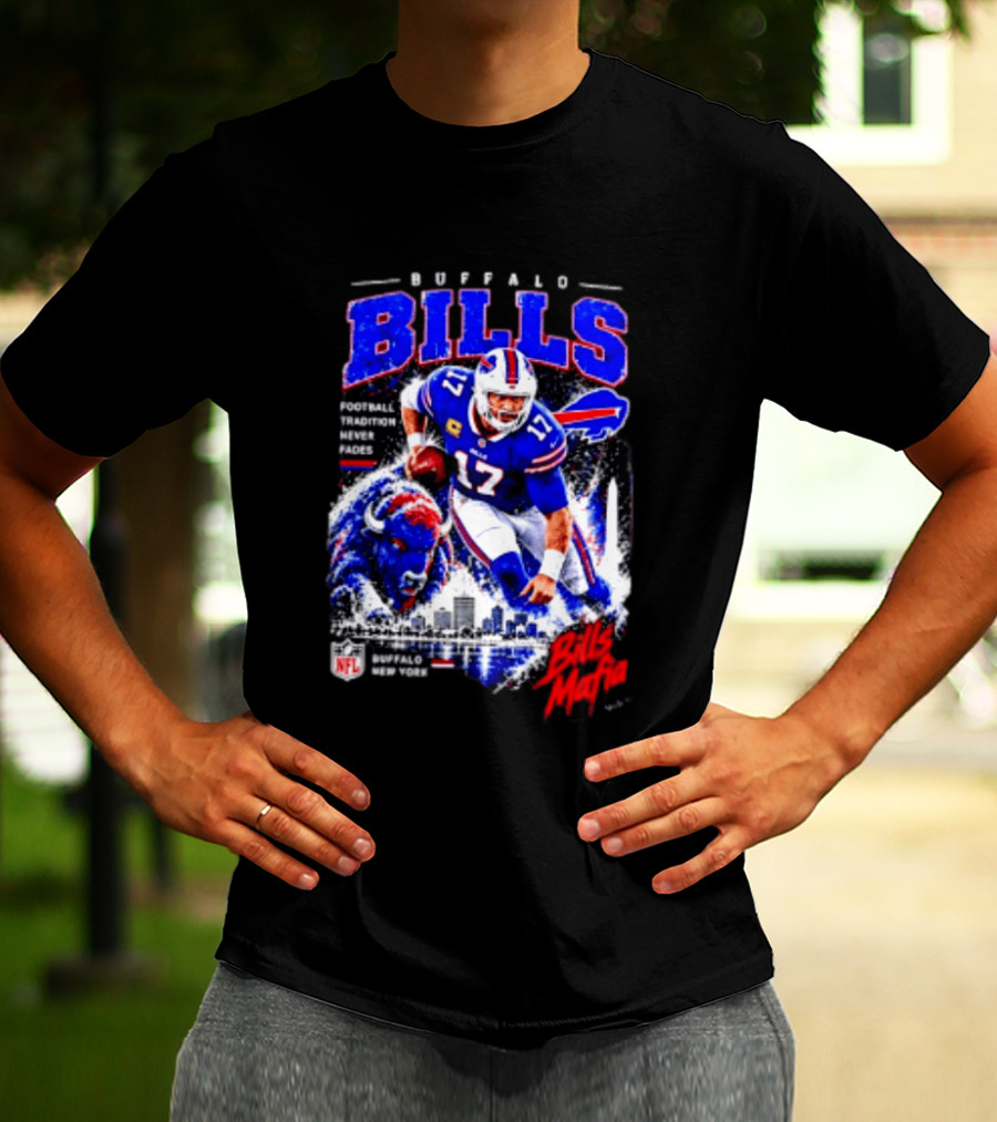 Buffalo Bills Football Tradition Never Fades Bills Mafia NFL Buffalo New York Team Skyline T-Shirt