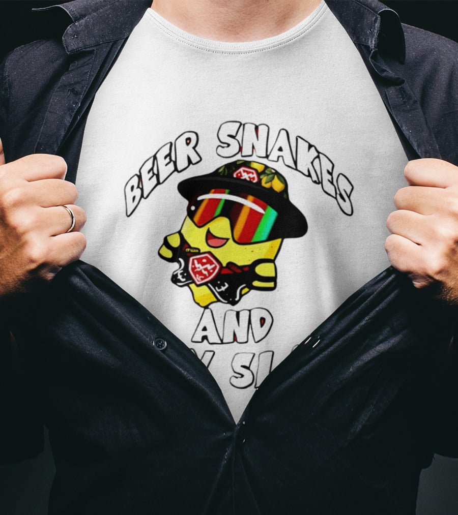Beer Snakes And Body Slams Lemon Guy Fun Retro 90s T-Shirt