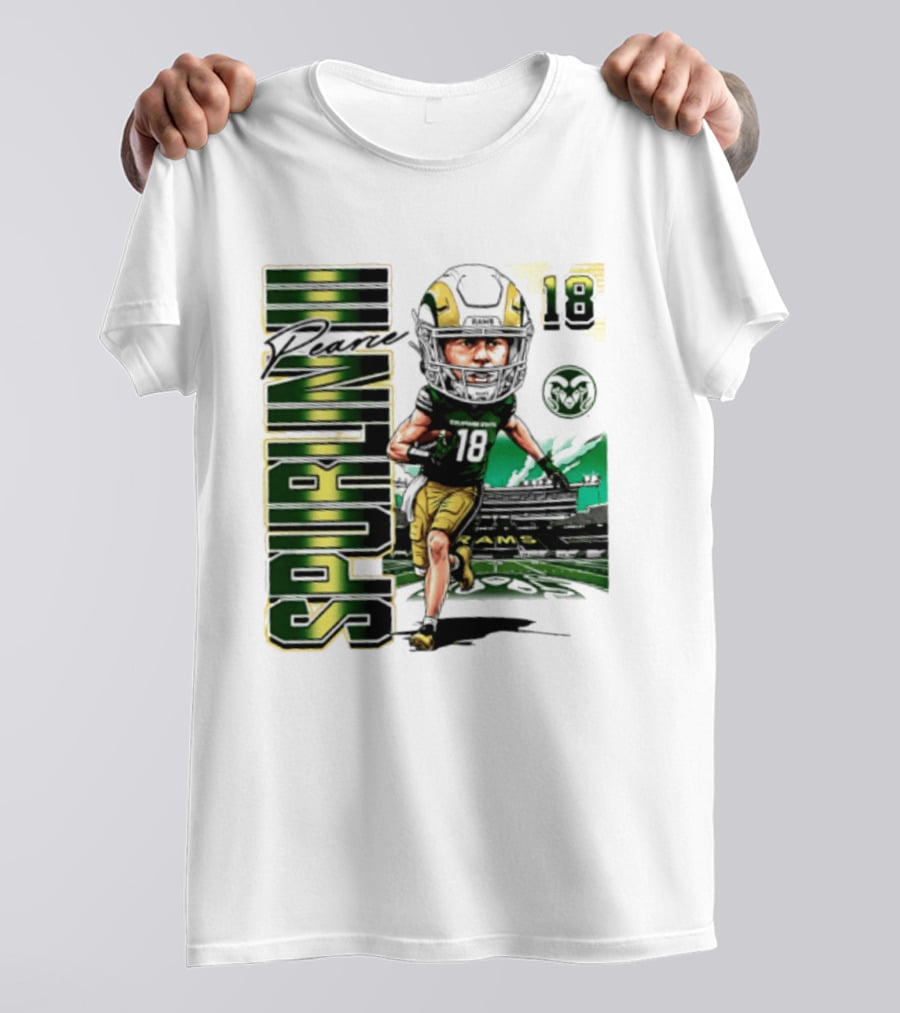 Pearce Spurlin III 18 Colorado State Rams NCAA Football Caricature T-Shirt